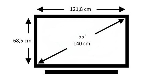 Tamaño barra de sonido para TV de 55 pulgadas